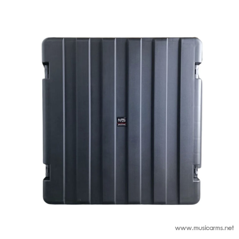Black hard equipment case with vertical ridges, small center logo, on a white background. ขายราคาพิเศษ