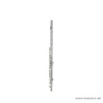 Silver flute standing upright against a white background, showing its keys and body with a shiny finish. ลดราคาพิเศษ