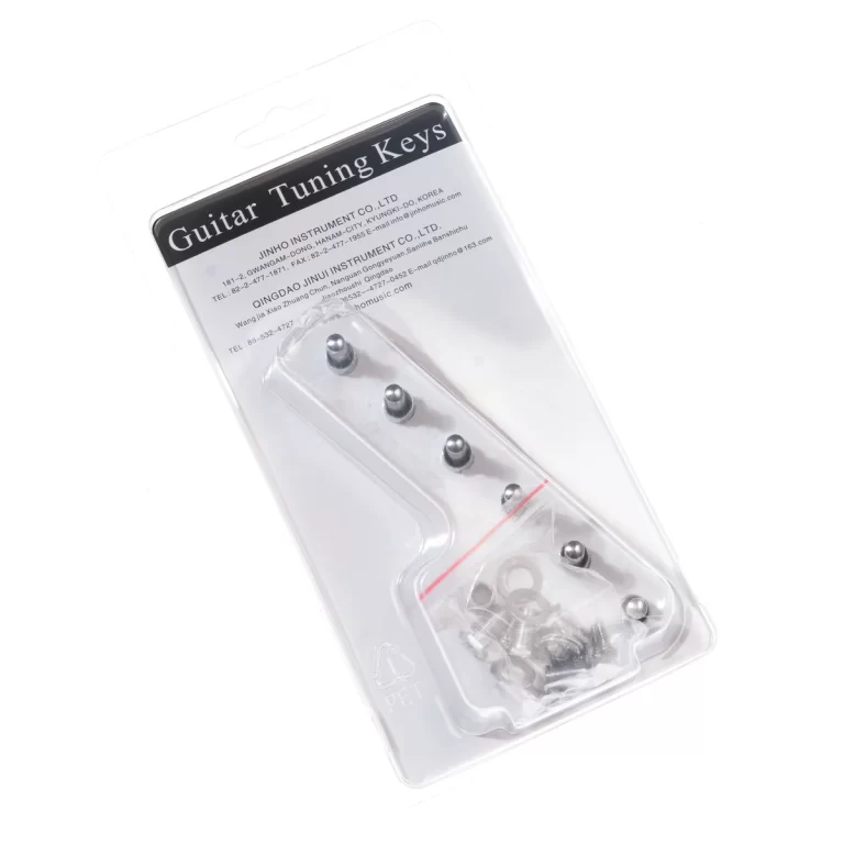 Guitar tuning keys in blister packaging with screws, labeled 'Guitar Tuning Keys' at the top (informational product image). ขายราคาพิเศษ