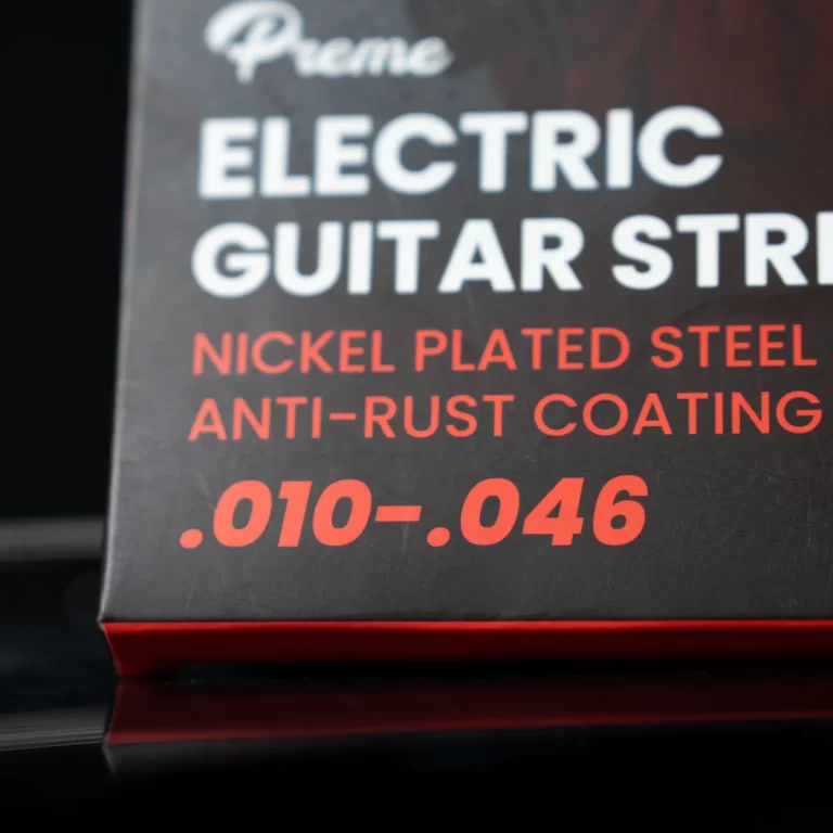 Box label for electric guitar strings with nickel-plated steel anti-rust coating and gauge .010–.046kas ขายราคาพิเศษ
