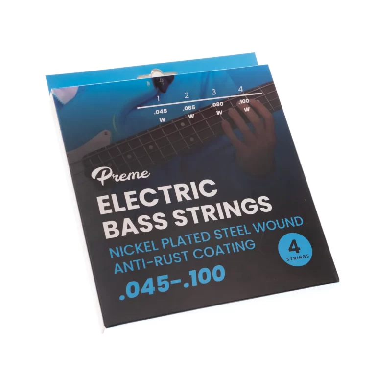 Preme electric bass strings, four nickel-plated steel-wound strings with anti-rust coating (.045–.100) ขายราคาพิเศษ