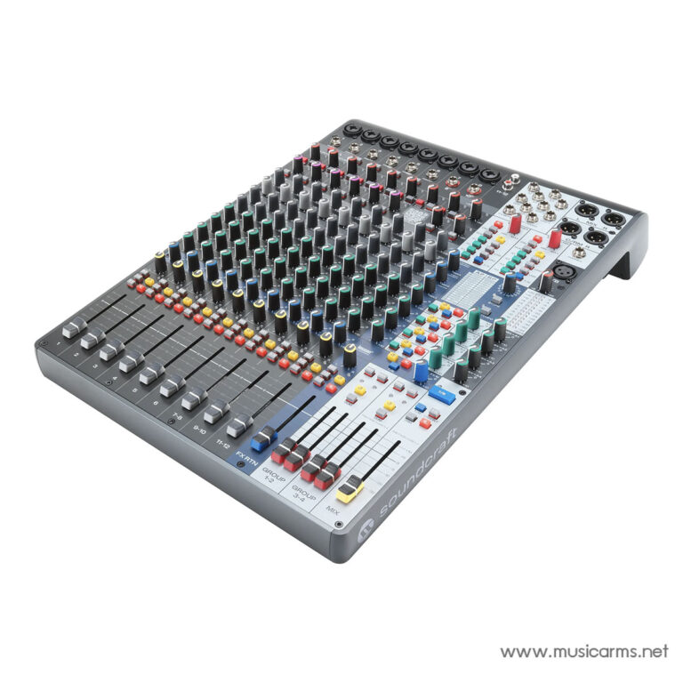 Professional audio mixing console with multiple faders, knobs, and input channels for live or studio sound control ขายราคาพิเศษ