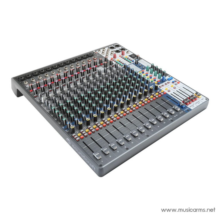 Professional multi-channel audio mixer with many faders and knobs. ขายราคาพิเศษ