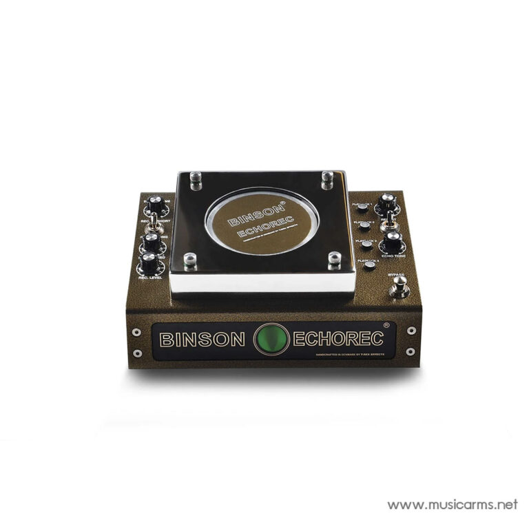 Vintage Binson Echorec tape echo machine with brown textured chassis and multiple knobs on both sides on a white background. ขายราคาพิเศษ