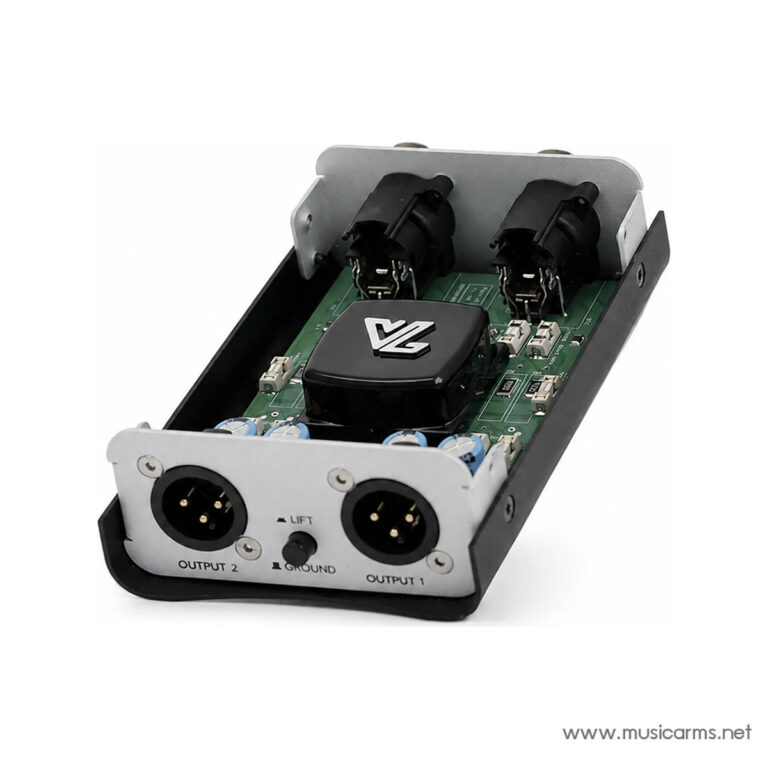 Two XLR output panel with wiring inside a metal chassis, labeled Output 1 and Output 2, plus Ground and Lift switch. ขายราคาพิเศษ