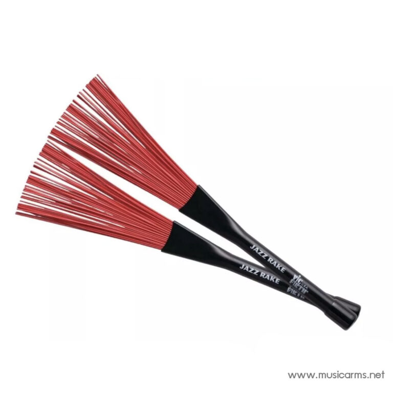 Two red bristle brushes with black handles labeled JAZZ RAKE, laid diagonally on a white background. ขายราคาพิเศษ