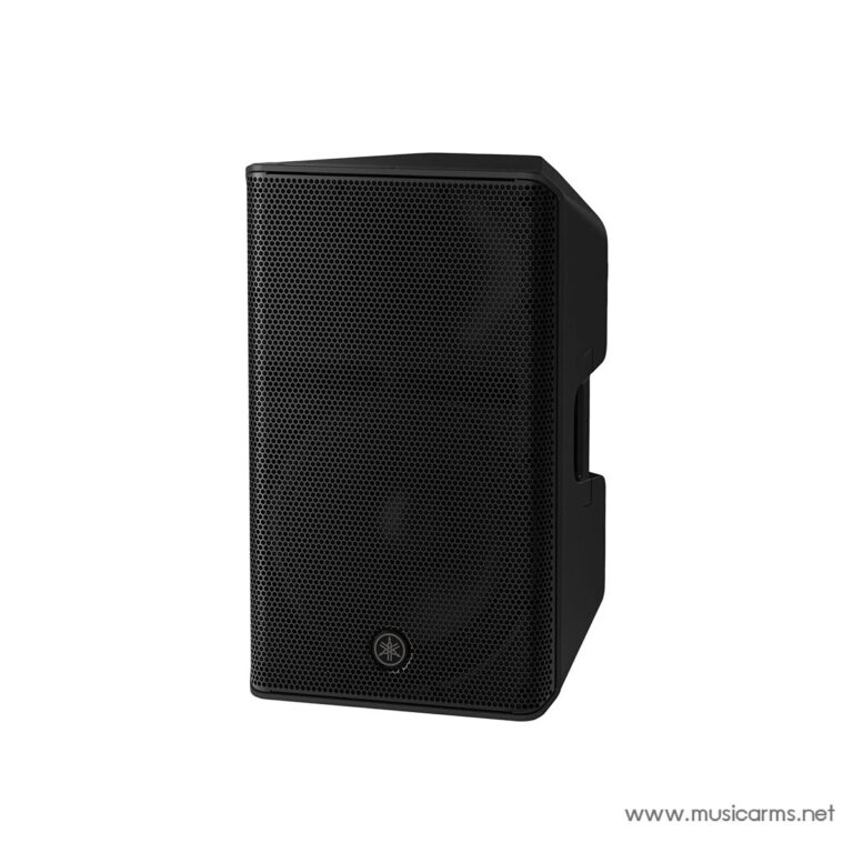 Black PA speaker with a perforated grille, front view. ขายราคาพิเศษ