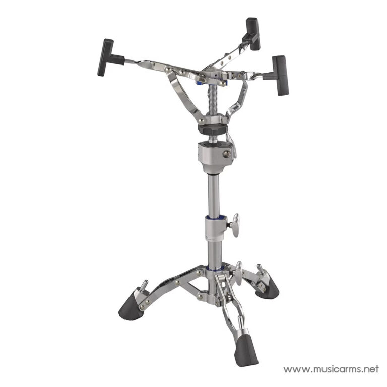 Metal drum hardware stand with a three-legged tripod base and adjustable arms for mounting a snare or tom drum (drum hardware) ขายราคาพิเศษ