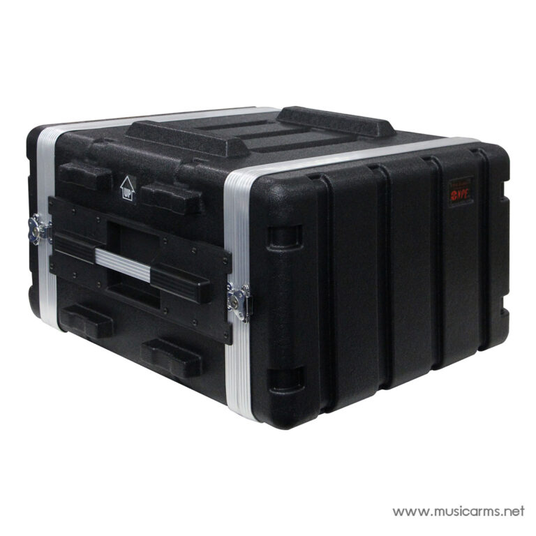 Rugged black flight case with silver aluminum edges and dual latches for protecting gear during transport ขายราคาพิเศษ