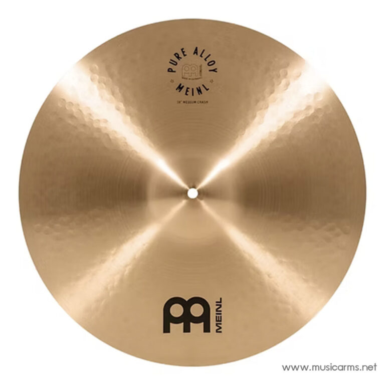 Bronze crash cymbal with hammer-marked surface and center hole; Meinl Pure Alloy. ขายราคาพิเศษ