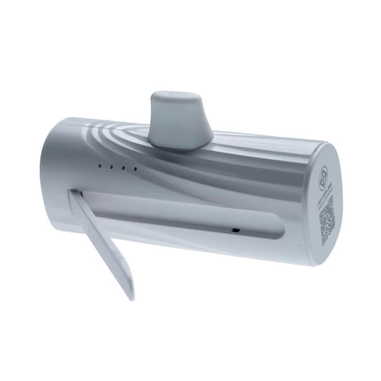 White cylindrical device with a gray top knob and a fold-out stand, shown against a white background. ขายราคาพิเศษ