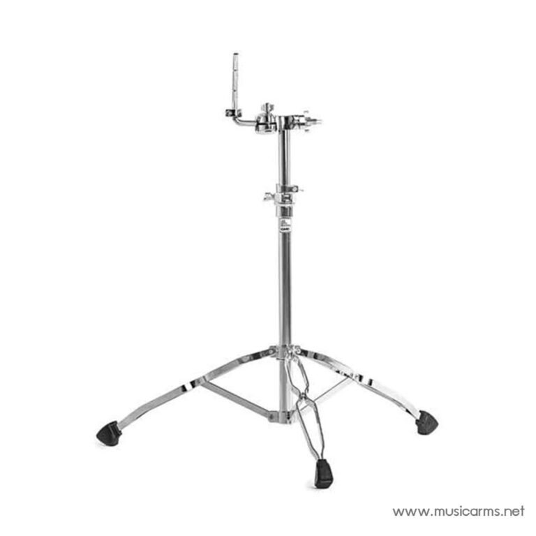 Chrome drum stand with three legs and adjustable upper arm for mounting a cymbal or tom, height-adjustable vertical shaft ขายราคาพิเศษ