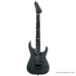 Electric solid-body guitar with a dark green glitter finish, double-cutaway shape, two humbucker pickups, and a black bridge on a white studio background ลดราคาพิเศษ