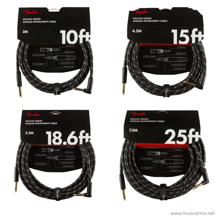 Fender Deluxe Series Instrument Cable Black Tweed Straight/Angle ขายราคาพิเศษ