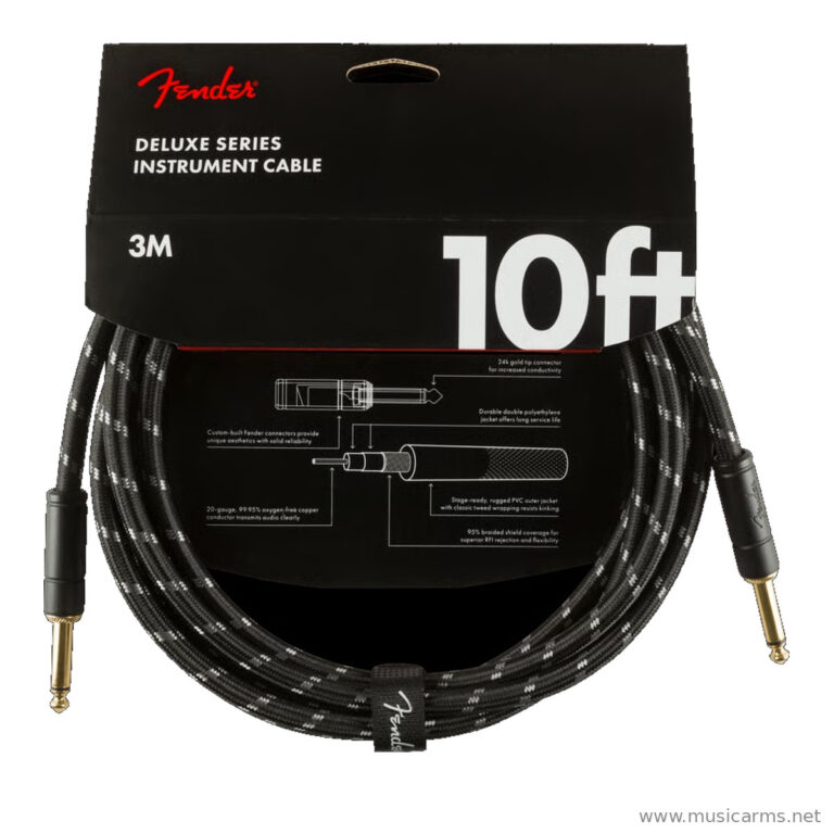Fender Deluxe Series Instrument Cable Black Tweed Straight/Straight ขายราคาพิเศษ