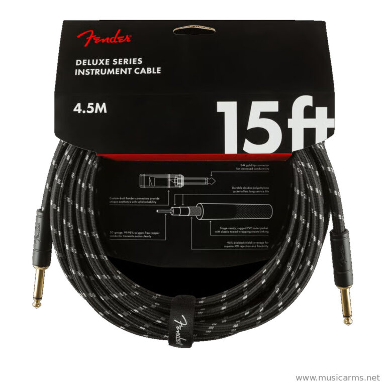 Fender Deluxe Series Instrument Cable Black Tweed Straight/Straight ขายราคาพิเศษ