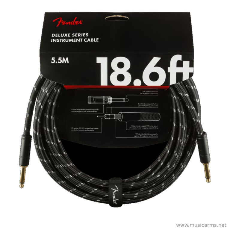 Fender Deluxe Series Instrument Cable Black Tweed Straight/Straight ขายราคาพิเศษ
