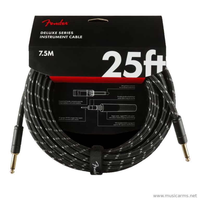 Fender Deluxe Series Instrument Cable Black Tweed Straight/Straight ขายราคาพิเศษ