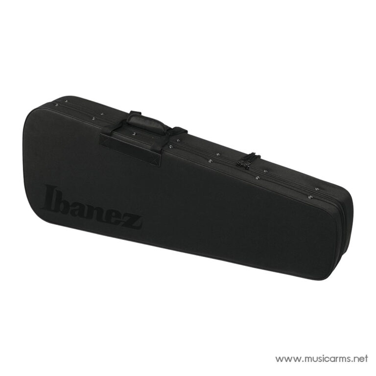 Black hard-shell guitar case with an Ibanez logo and a carrying handle, shown diagonally on a white background. ขายราคาพิเศษ