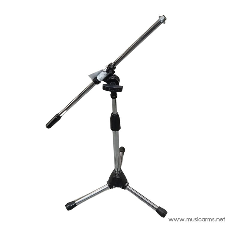 Adjustable tripod microphone stand with a long boom arm and black fittings ขายราคาพิเศษ