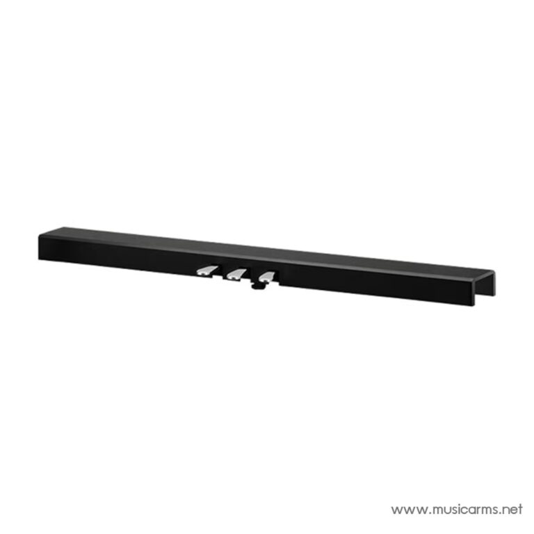Black three-pedal piano pedal bar (sustain/damper unit) for digital/acoustic pianos, shown from side view on white background ขายราคาพิเศษ