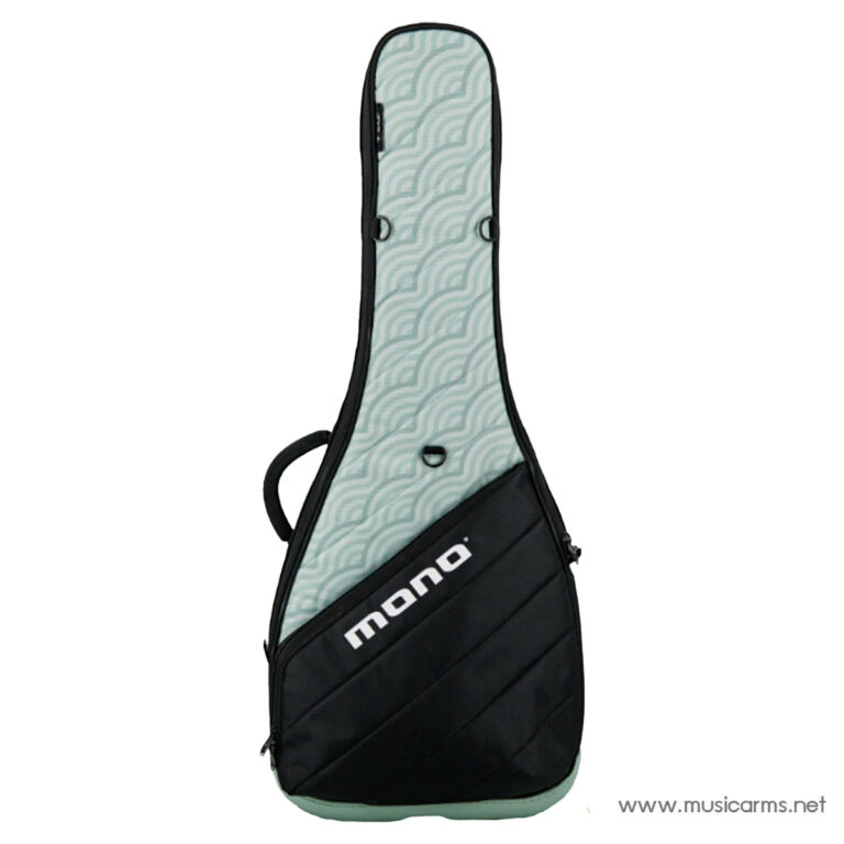 Soft guitar case with black exterior, teal patterned interior, and 'mono' logo; designed to hold and carry a guitar. ขายราคาพิเศษ