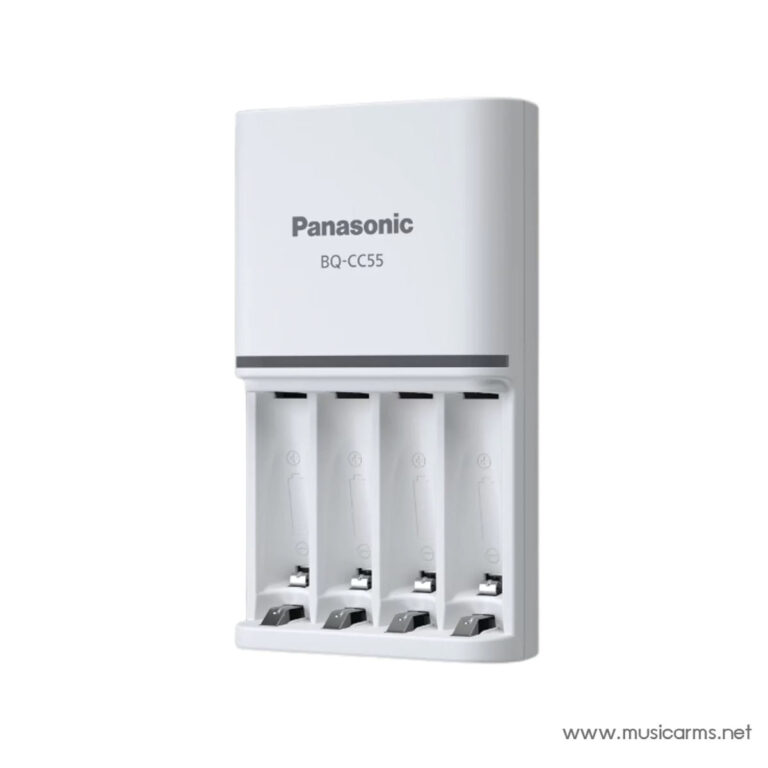 Panasonic four-bay battery charger (model BQ-CC55) in white with four slots ขายราคาพิเศษ
