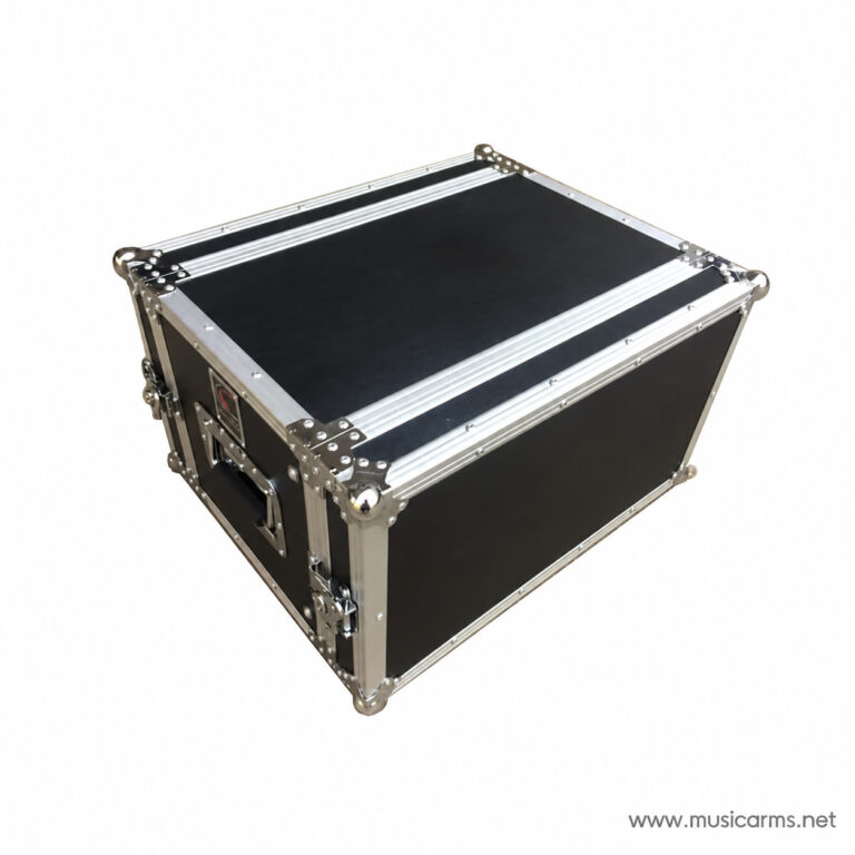 Black rectangular flight case with metal edges and latches, used for protecting gear during transport. ขายราคาพิเศษ