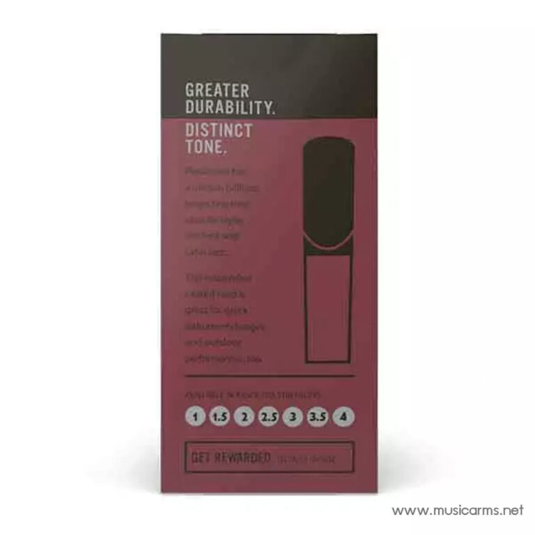 Packaging box with a black top and pink body, featuring a microphone illustration and the slogan 'Greater Durability. Distinct Tone.' ขายราคาพิเศษ