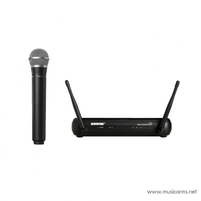 Wireless microphone system: handheld mic and dual-antenna base receiver (Shure).]** Not allowed?** ขายราคาพิเศษ